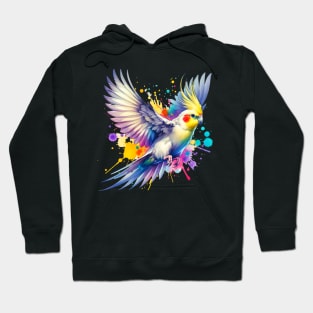 Watercolor Flying Cockatoo Hoodie